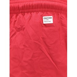 Lighting Pantone nylon swim trunks with logo patch