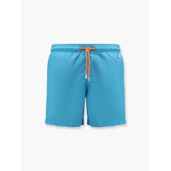 Lighting Pantone polyester swim trunks with Logo patch