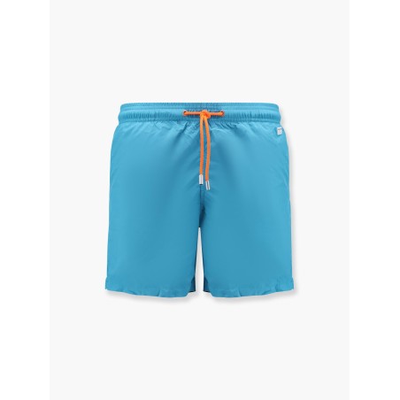 Lighting Pantone polyester swim trunks with Logo patch