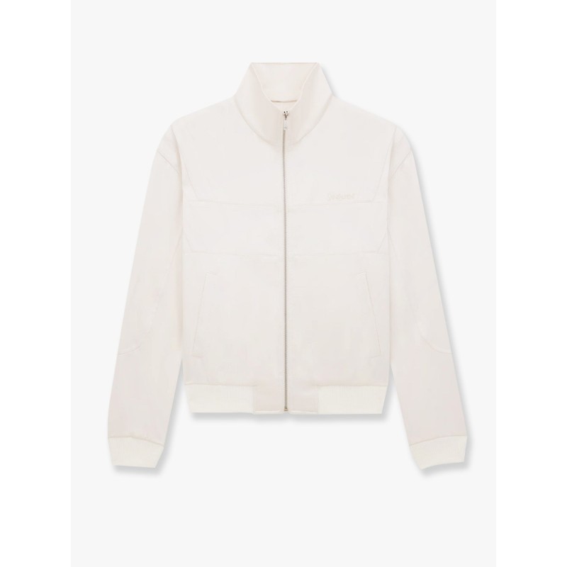 Satin jacket with Saint Laurent embroidery