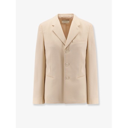 Single-breasted wool and viscose blazer