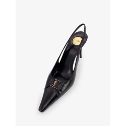 Babylone 80 leather slingback décolleté