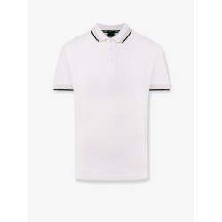 Cotton polo shirt with embroidered profiles