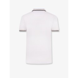 Cotton polo shirt with embroidered profiles