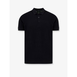 Cotton polo shirt with embroidered profiles
