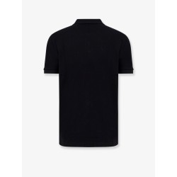 Cotton polo shirt with embroidered profiles