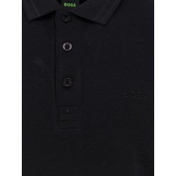 Cotton polo shirt with embroidered profiles