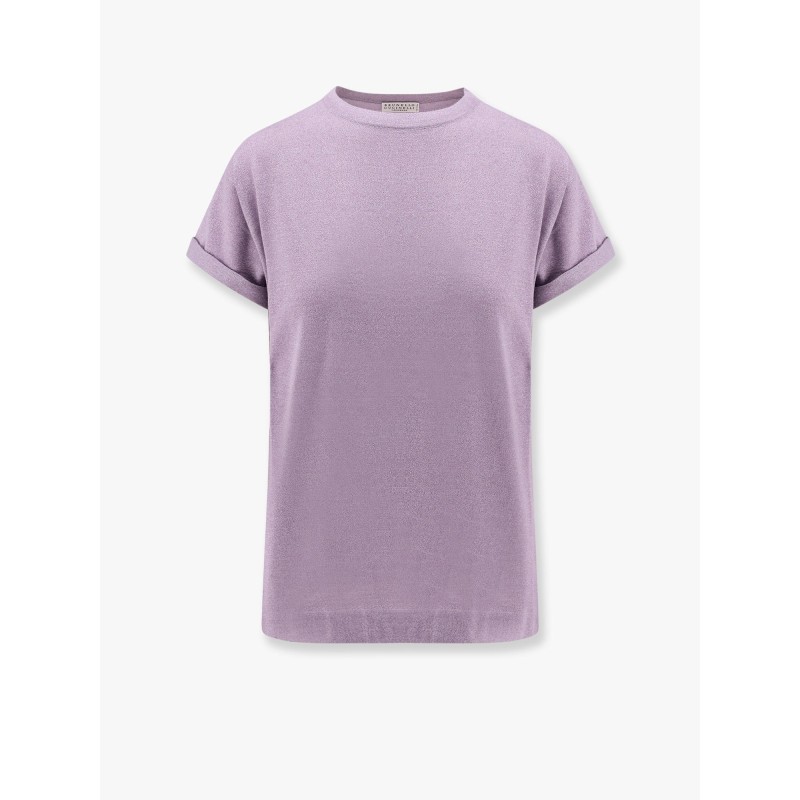 Sparkling cashmere and silk T-shirt
