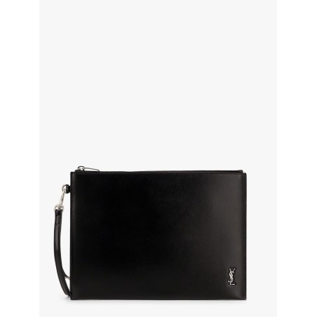 Leather clutch with Monogram detail