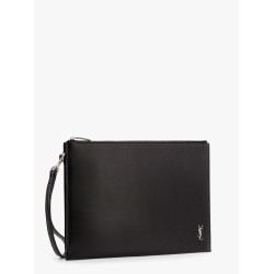Leather clutch with Monogram detail