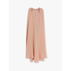 Managua silk long dress with silk cape and metal detail