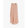 Managua silk long dress with silk cape and metal detail