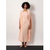 Managua silk long dress with silk cape and metal detail