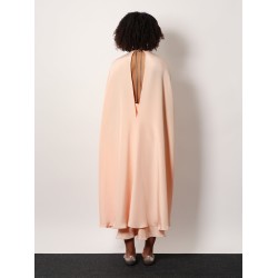 Managua silk long dress with silk cape and metal detail