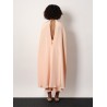 Managua silk long dress with silk cape and metal detail