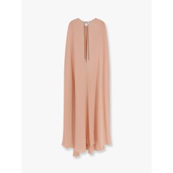 Managua silk long dress with silk cape and metal detail
