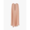 Managua silk long dress with silk cape and metal detail