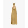 Flared satin long dress