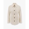 Traverl light wool shirt with maxi pointed collar