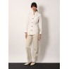 Traverl light wool shirt with maxi pointed collar