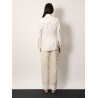 Traverl light wool shirt with maxi pointed collar