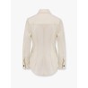 Traverl light wool shirt with maxi pointed collar