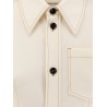 Traverl light wool shirt with maxi pointed collar