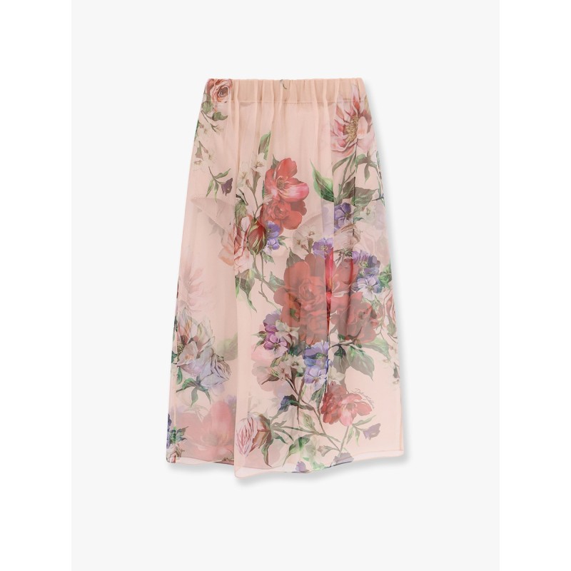 Silk skirt with iconic floral print