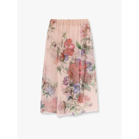 Silk skirt with iconic floral print