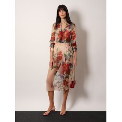 Silk skirt with iconic floral print