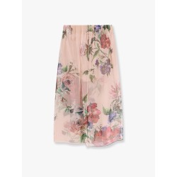 Silk skirt with iconic floral print