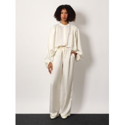 Crop silk shirt