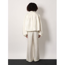 Crop silk shirt