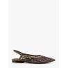 Glistening abstract embroidery suede flats slingback