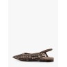 Glistening abstract embroidery suede flats slingback