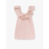 Floral jacquard mini dress with ruches