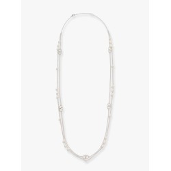 Vlogo signature metal necklace with pearls