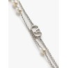 Vlogo signature metal necklace with pearls