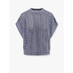 Cotton ribbed net sweater