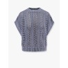 Cotton ribbed net sweater