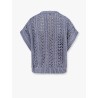 Cotton ribbed net sweater