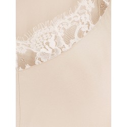 Satin long dress with lace details