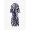 Camelia printed silk long chemisier dress