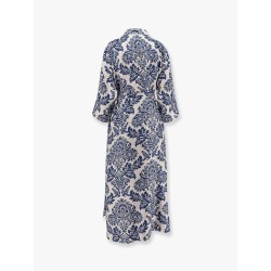 Camelia printed silk long chemisier dress
