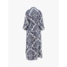 Camelia printed silk long chemisier dress