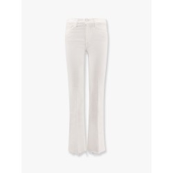 Stretch cotton trouser with embroidered monogram