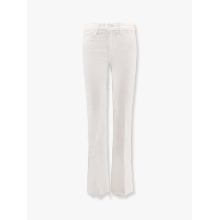 Stretch cotton trouser with embroidered monogram