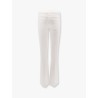 Stretch cotton trouser with embroidered monogram