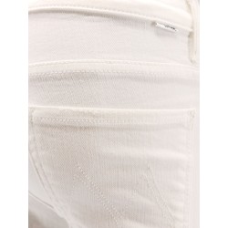 Stretch cotton trouser with embroidered monogram
