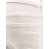 Stretch cotton trouser with embroidered monogram